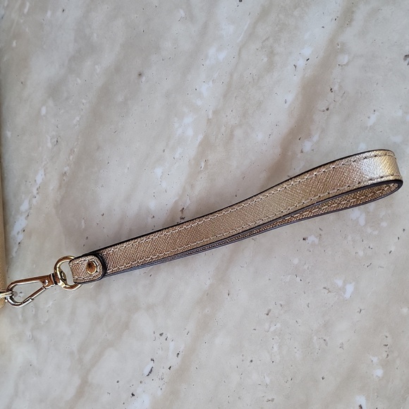 Michael Kors Gold Shimmer 3/4 Zip Wallet - Picture 10 of 13